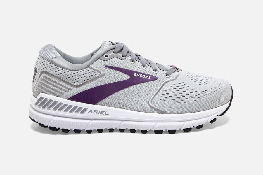 Brooks Ariel '20 Road Running Shoes Womens Grey/Purple 418752-VWN